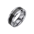 Gecko Jewellery Tungsten Ring with Black Carbon Fibre Inlay for Men