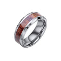 Gecko Jewellery Tungsten Ring with Brown Wood Inlay – Men's Band