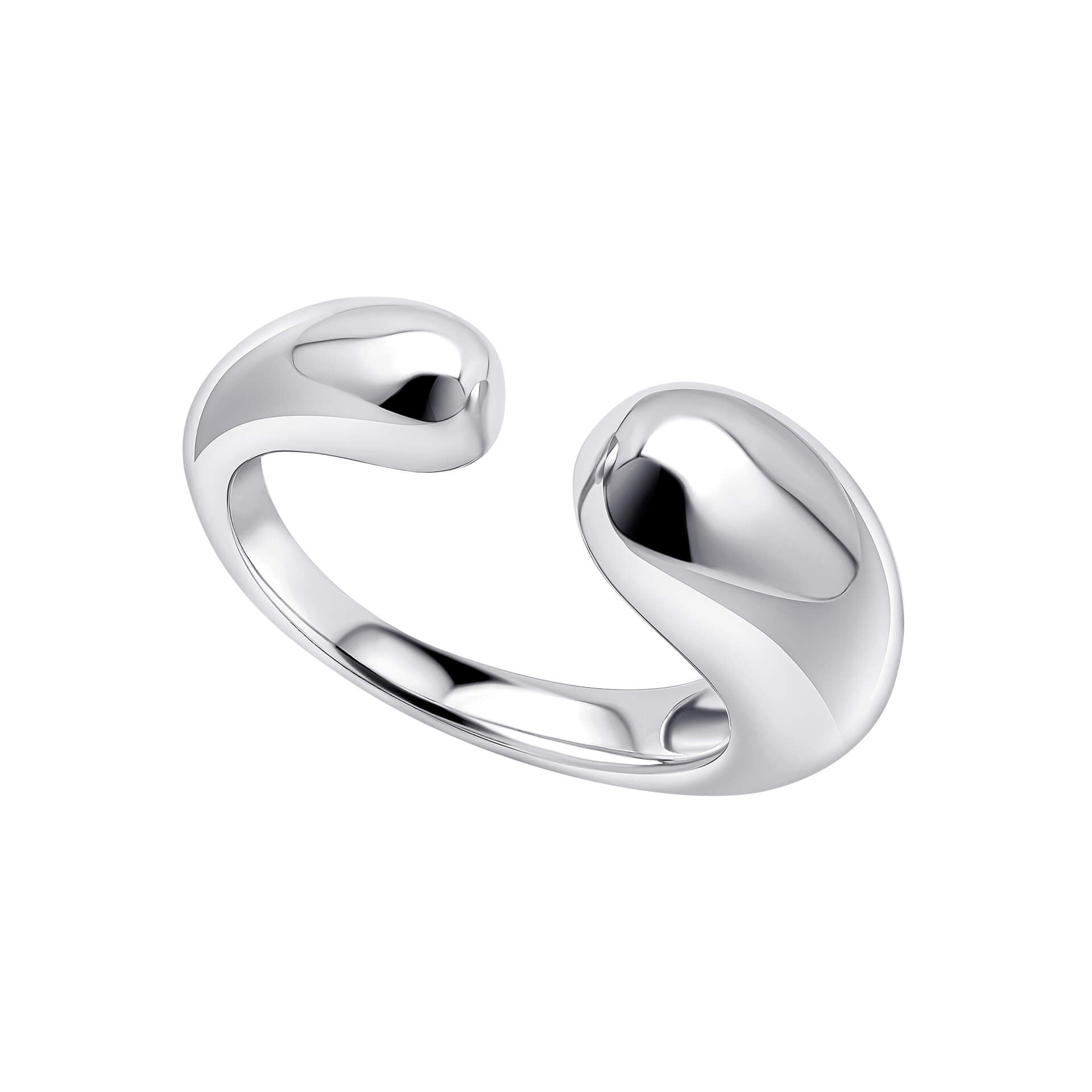 Gecko Jewellery Open Organic Shaped Ring | Recycled Sterling Silver