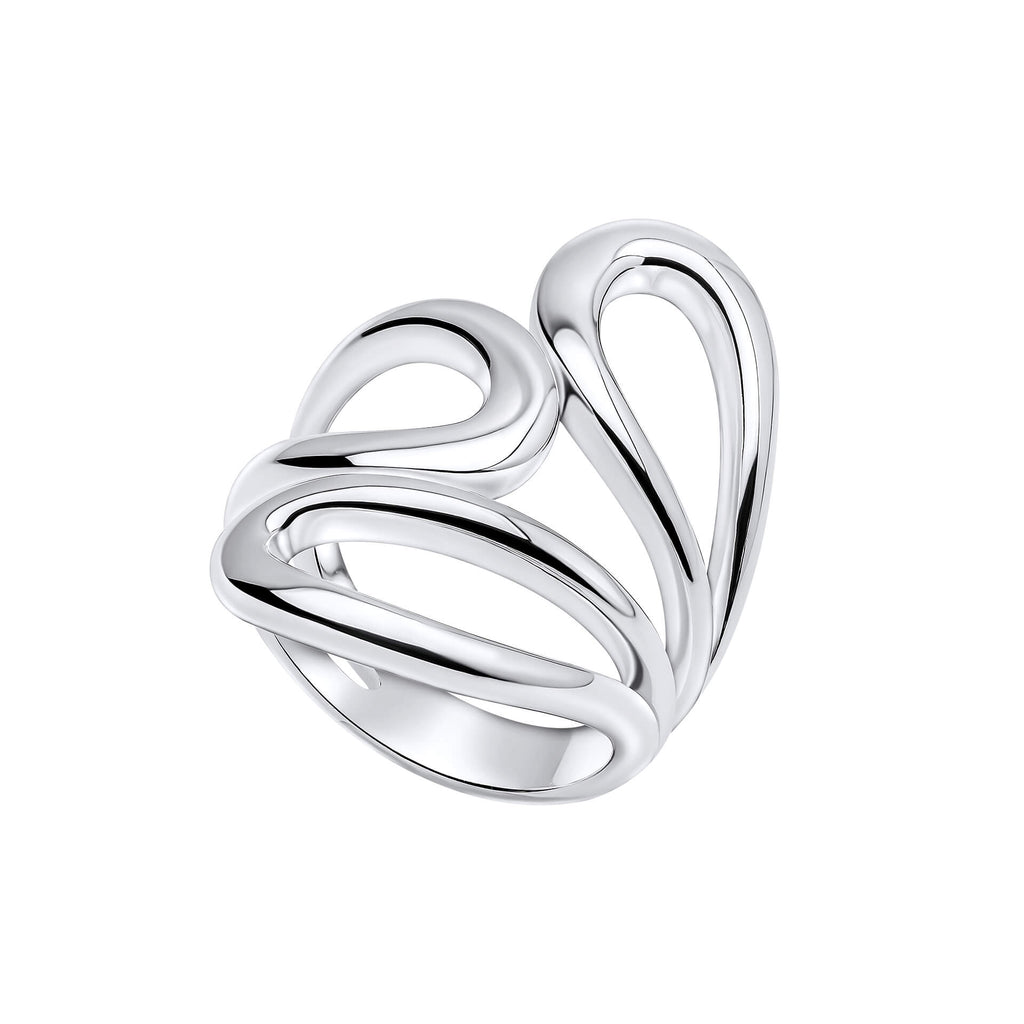 Gecko Jewellery Recycled Sterling Silver Open Wave Wrap Ring
