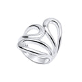 Gecko Jewellery Recycled Sterling Silver Open Wave Wrap Ring