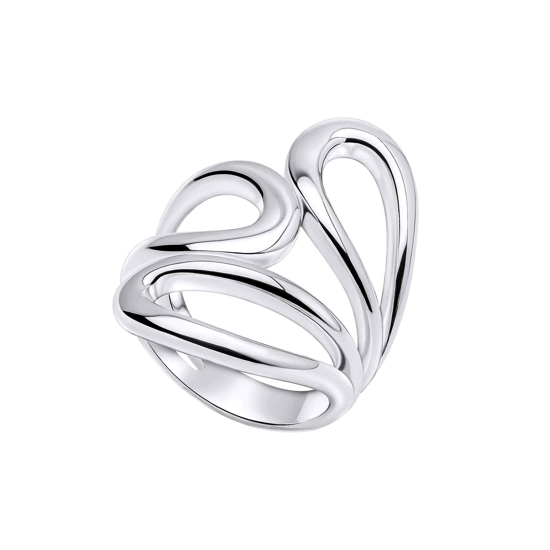 Gecko Jewellery Recycled Sterling Silver Open Wave Wrap Ring