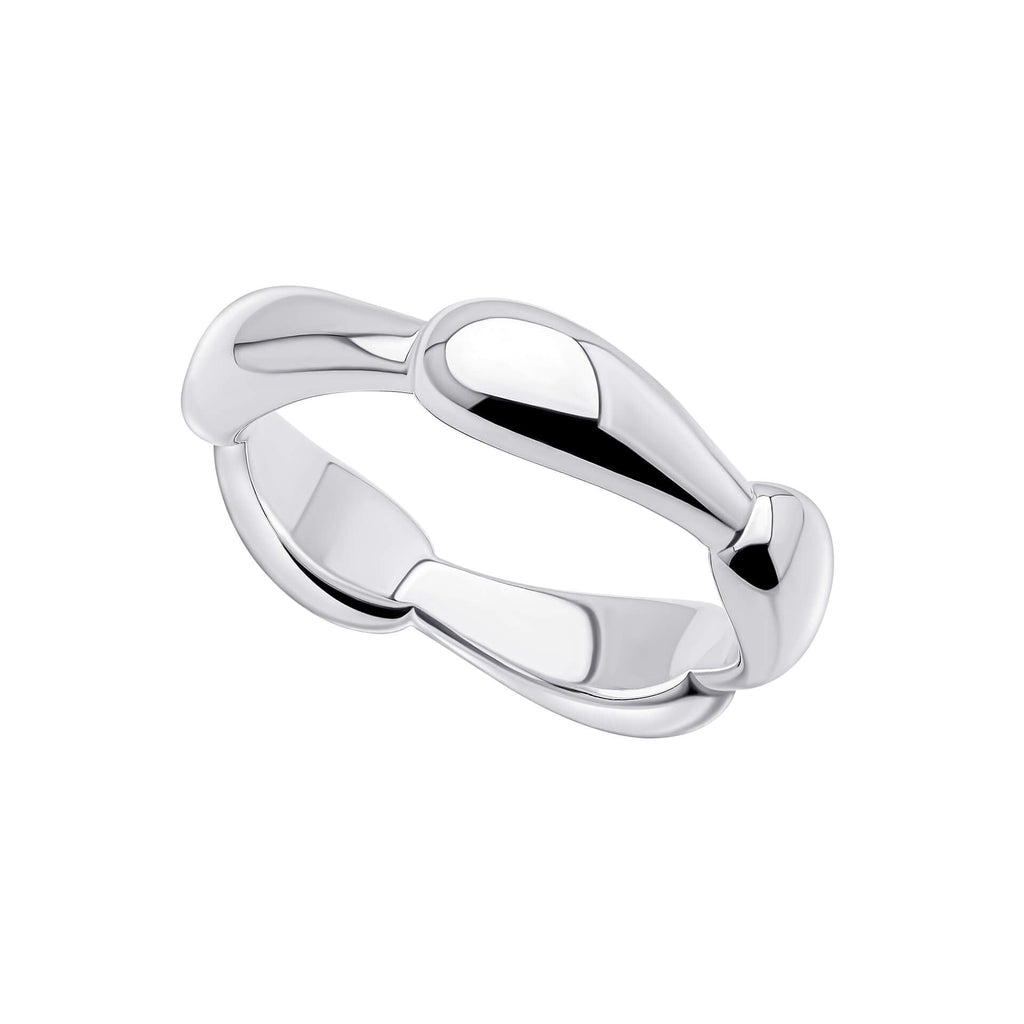 Gecko Jewellery Elongated Teardrop Ring – Recycled Sterling Silver