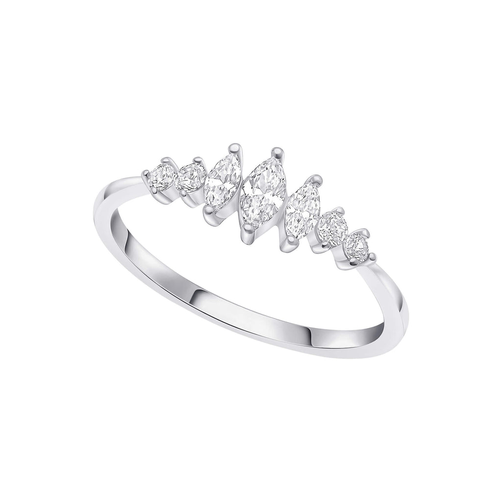 Gecko Jewellery | Graduated Marquise Cubic Zirconia Sterling Silver Ring