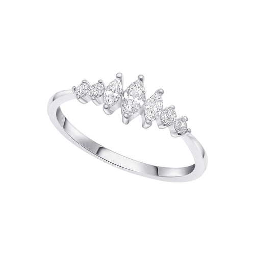 Gecko Jewellery | Graduated Marquise Cubic Zirconia Sterling Silver Ring