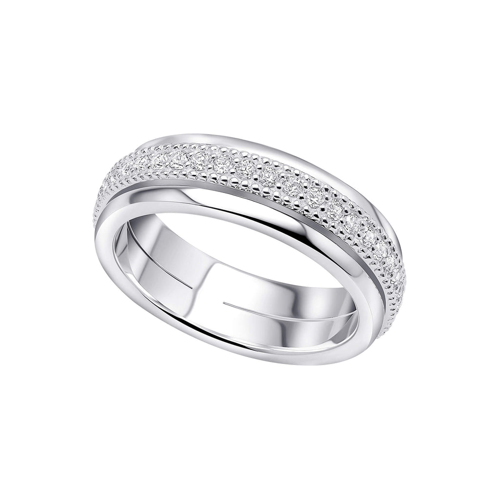 Gecko Jewellery Recycled Sterling Silver Cubic Zirconia Spinner Ring