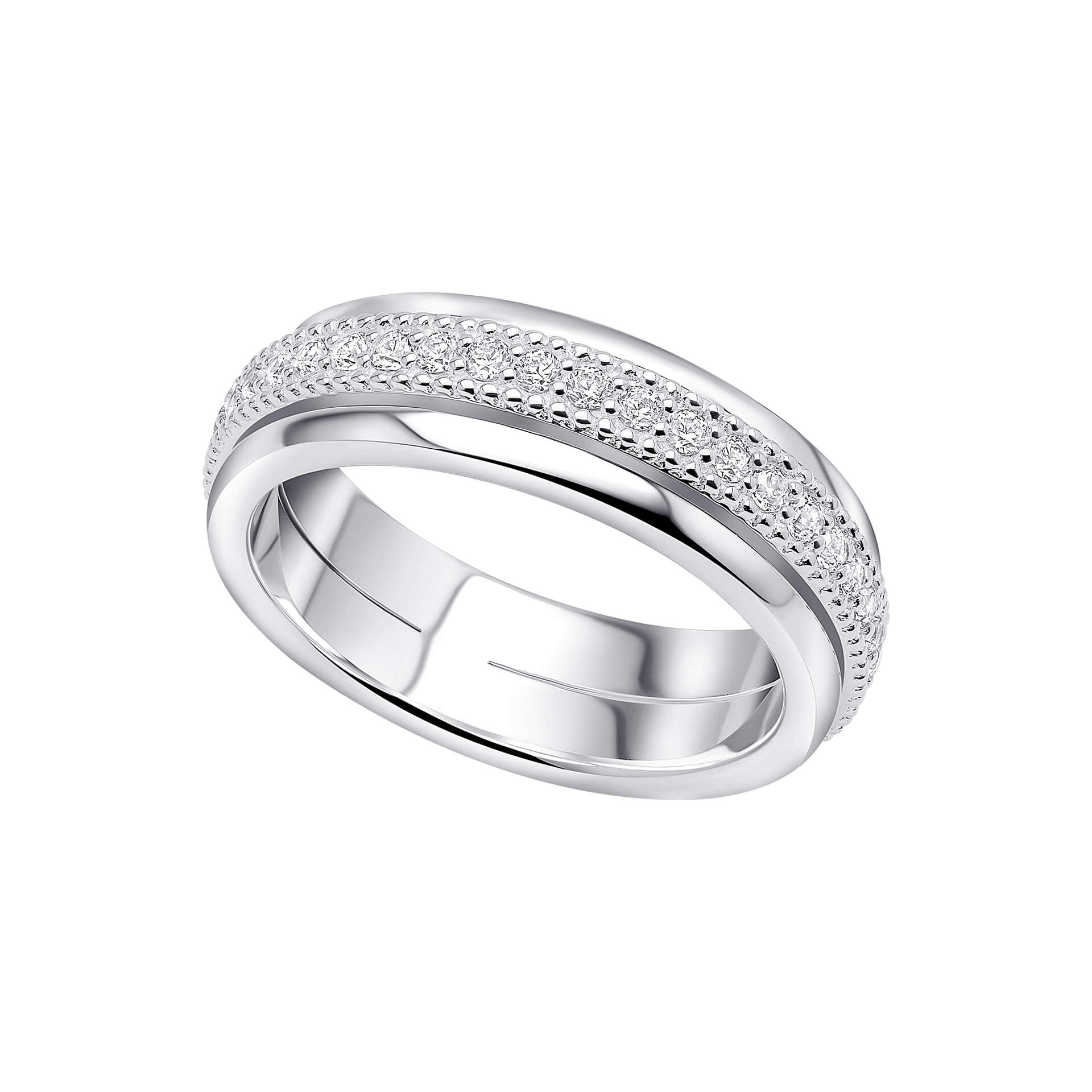 Gecko Jewellery Recycled Sterling Silver Cubic Zirconia Spinner Ring