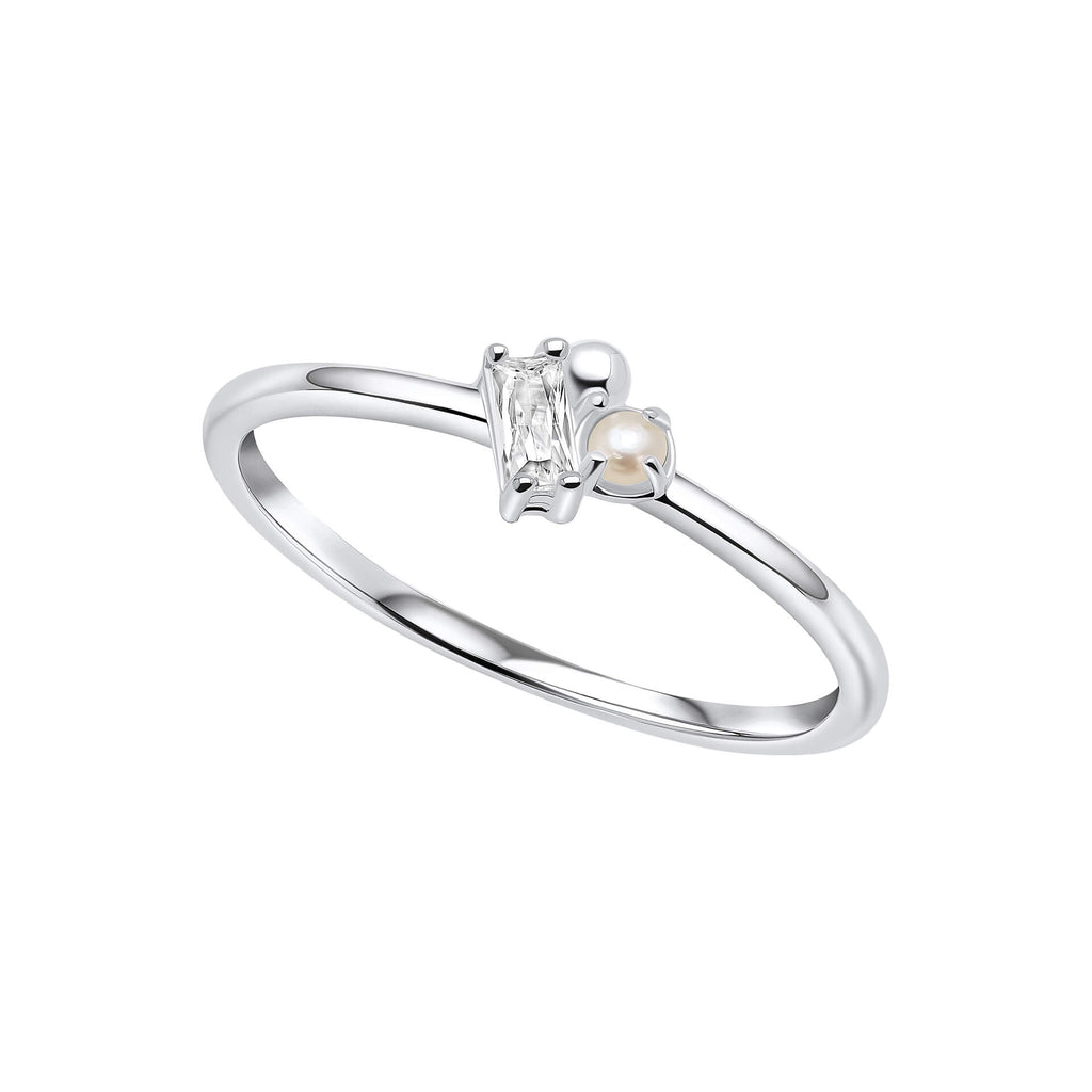 Gecko Jewellery Dainty Cluster Ring – Sterling Silver Pearl & Zirconia