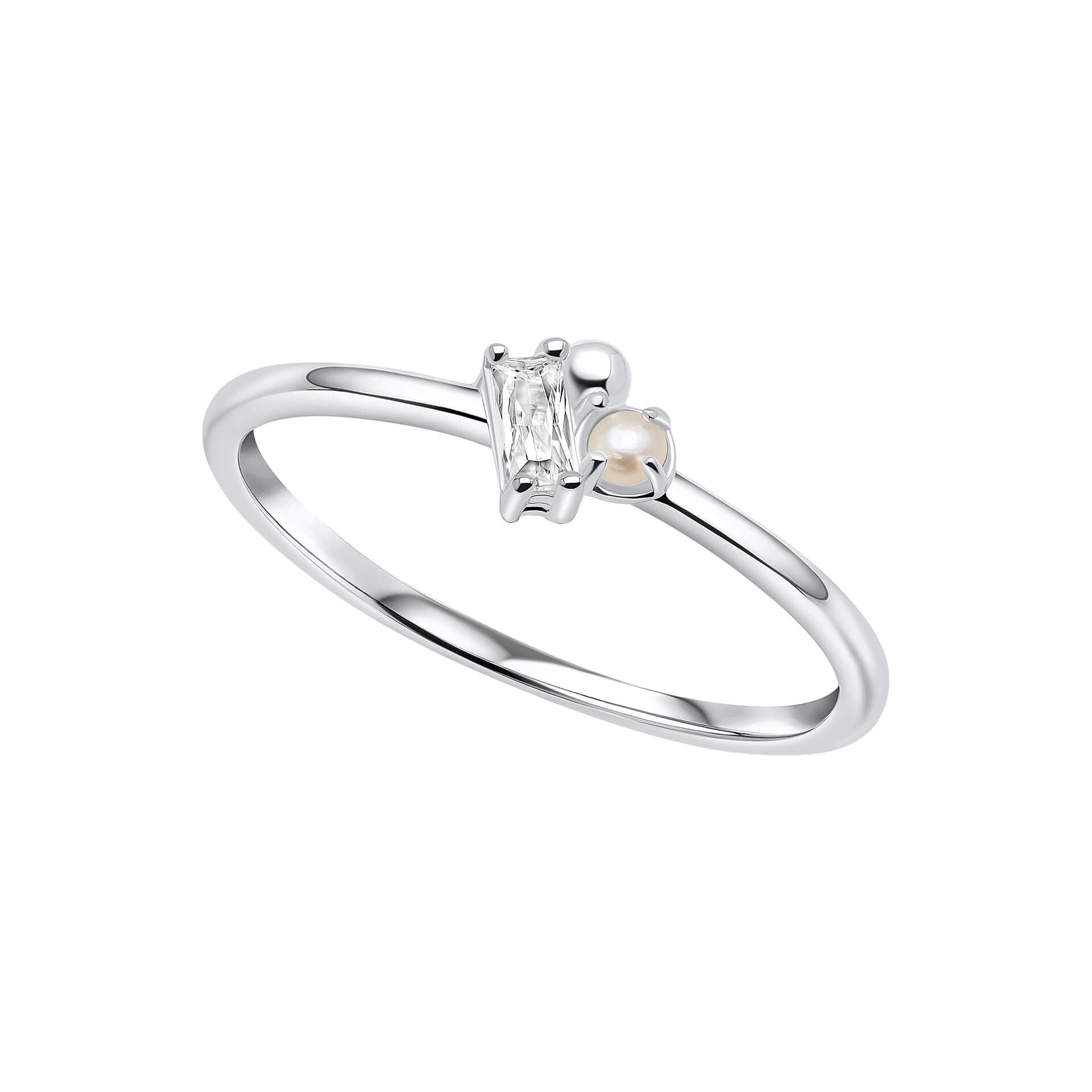 Gecko Jewellery Dainty Cluster Ring – Sterling Silver Pearl & Zirconia