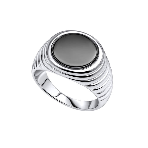 Gecko Jewellery Black Onyx Signet Ring – Recycled Sterling Silver