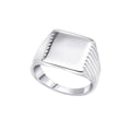 Gecko Jewellery Recycled Sterling Silver Square Signet Ring with Ridges