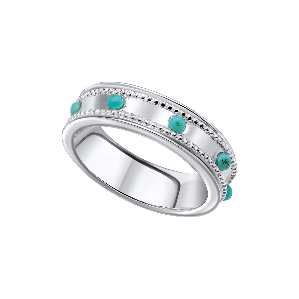 Gecko Jewellery Turquoise Spinner Ring – Recycled Sterling Silver Band