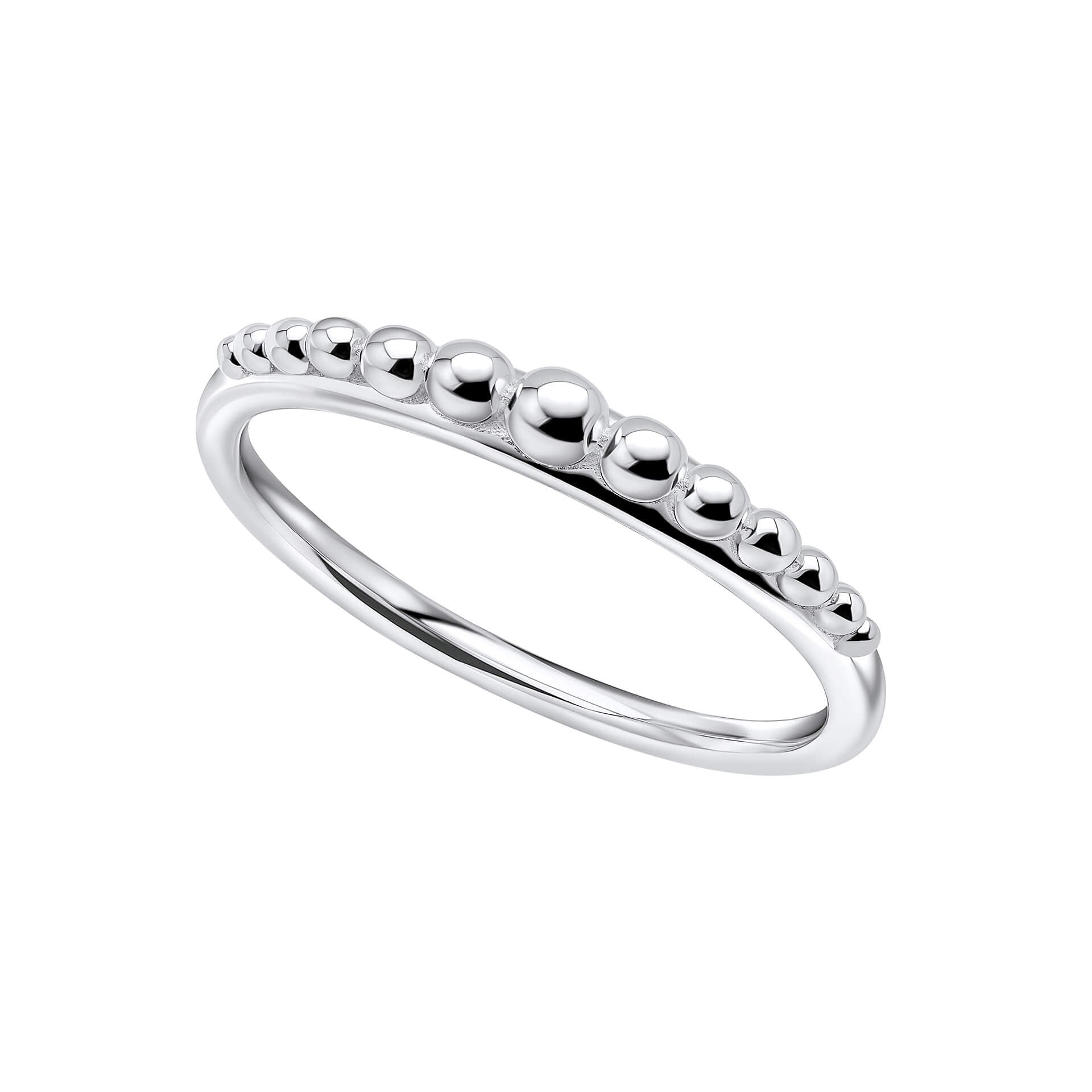 Graduated Bead Ring in Recycled Sterling Silver by Gecko Jewellery