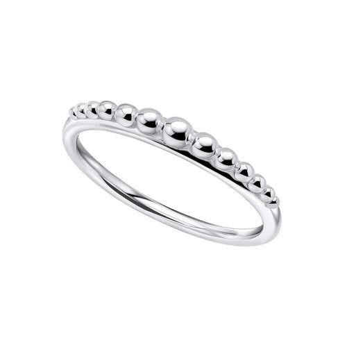 Graduated Bead Ring in Recycled Sterling Silver by Gecko Jewellery