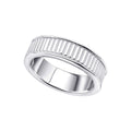 Gecko Jewellery Ridged Spinner Ring in Recycled Sterling Silver