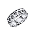 Gecko Jewellery Recycled Sterling Silver Heart Cut Out Spinner Ring