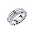 Gecko Jewellery Multi Texture Spinner Ring in Recycled Sterling Silver