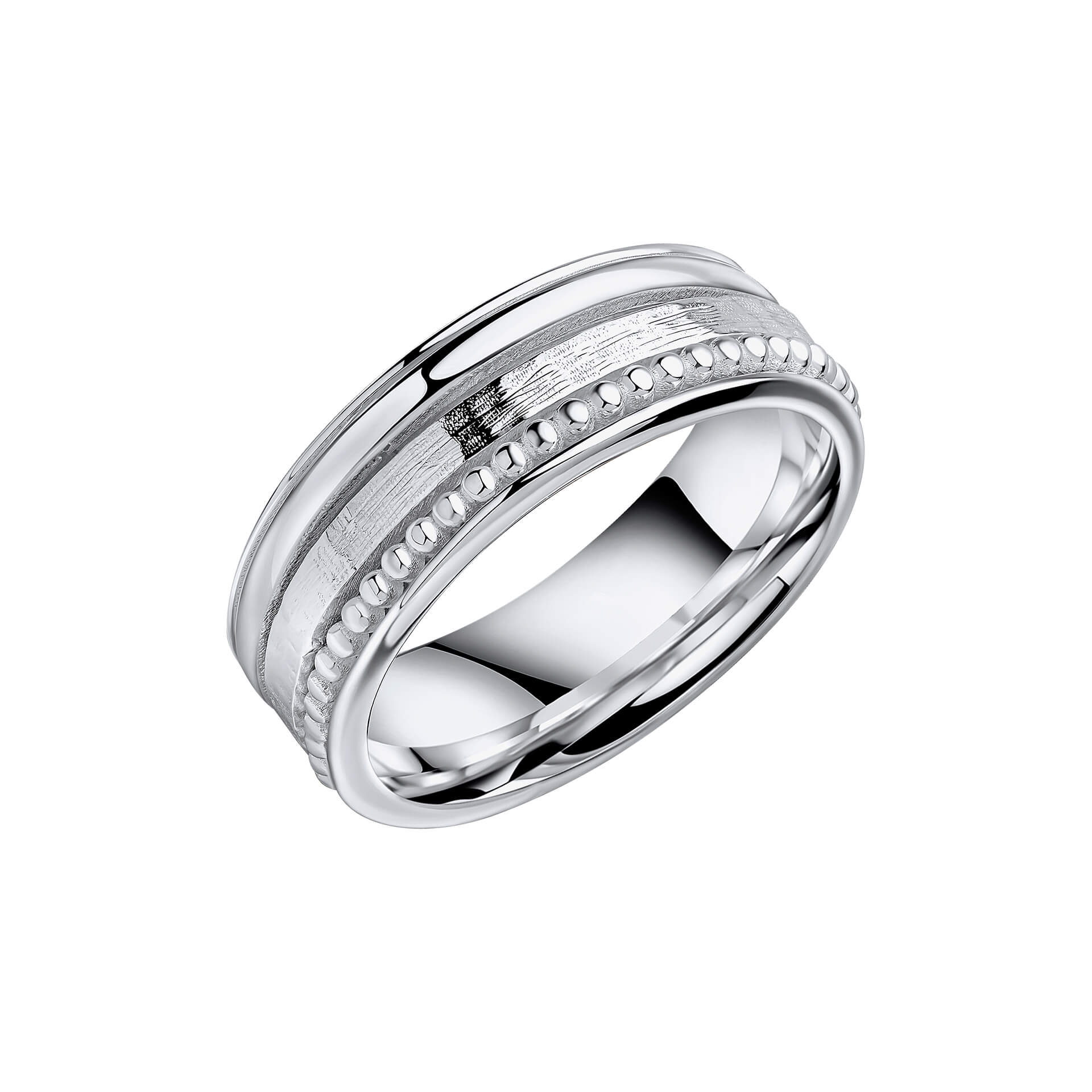 Gecko Jewellery Multi Texture Spinner Ring in Recycled Sterling Silver