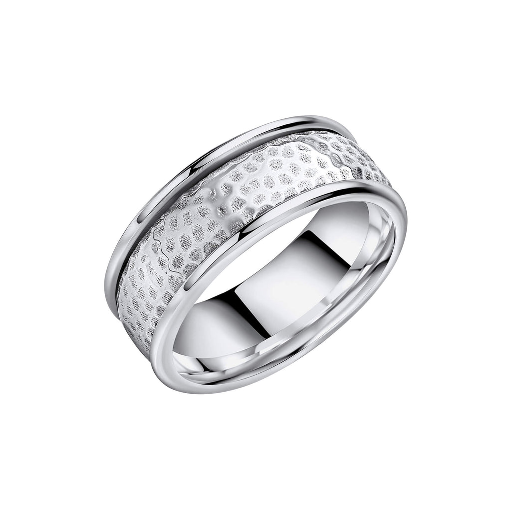 Gecko Jewellery Hammered Spinner Ring in Recycled Sterling Silver