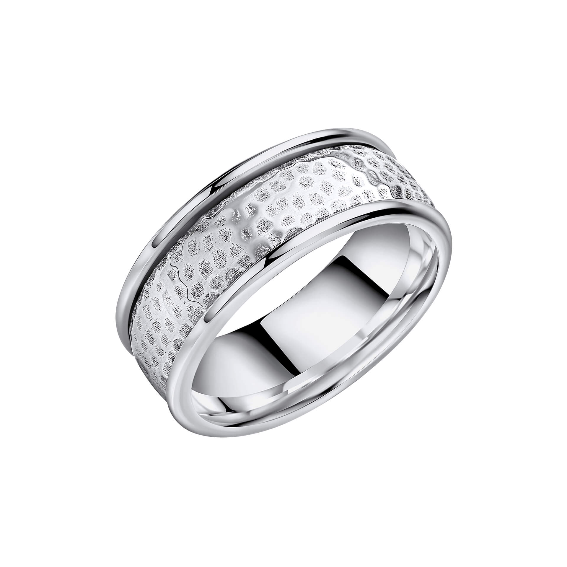 Gecko Jewellery Hammered Spinner Ring in Recycled Sterling Silver