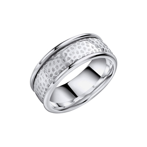 Gecko Jewellery Hammered Spinner Ring in Recycled Sterling Silver