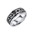 Gecko Jewellery Chain Spinner Ring – Recycled Silver & Black Rhodium