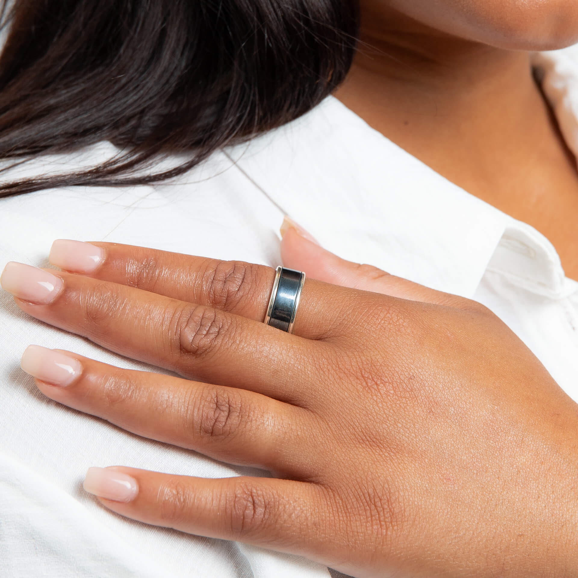 Gecko Jewellery Brushed Spinner Ring | Recycled Sterling Silver Band