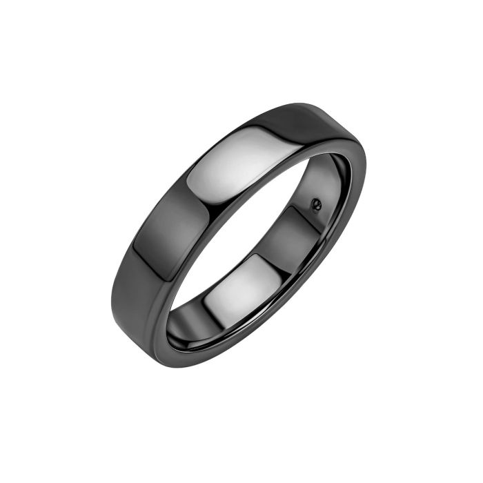 Gecko Jewellery Gunmetal Plated Recycled Sterling Silver Band Ring