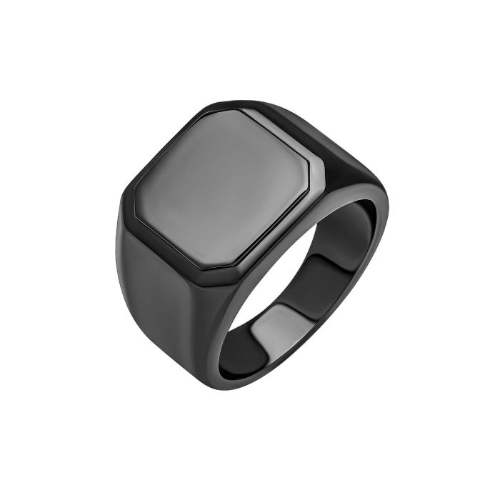 Gecko Jewellery Gunmetal Plated Recycled Silver Square Signet Ring