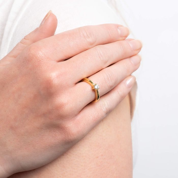Diamonfire Six Claw Carat Ring | Sterling Silver Zirconia Solitaire