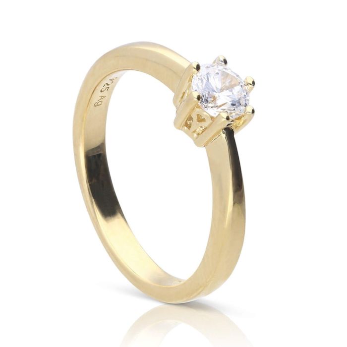 Diamonfire Six Claw Carat Ring | Sterling Silver Zirconia Solitaire