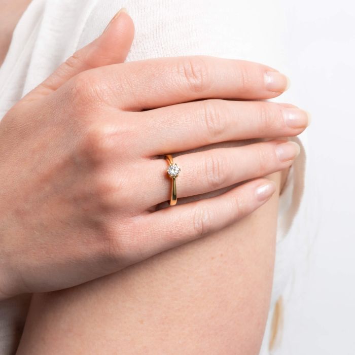 Diamonfire Six Claw Carat Ring | Sterling Silver Zirconia Solitaire