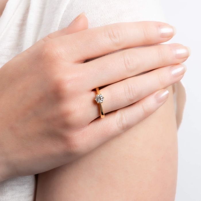 Diamonfire Six Claw Carat Ring | Sterling Silver Zirconia Solitaire