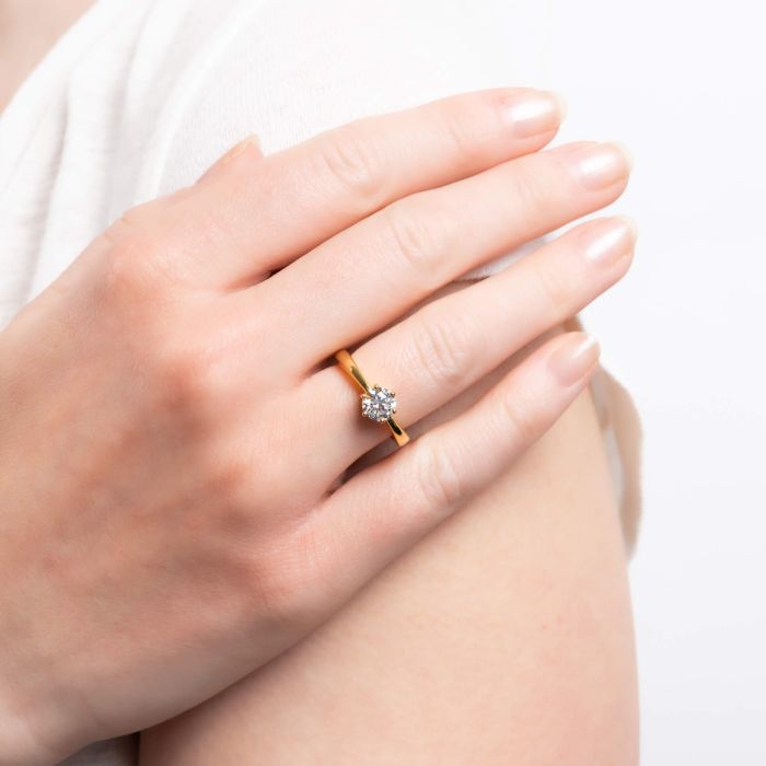 Diamonfire Six Claw Carat Ring | Sterling Silver Zirconia Solitaire