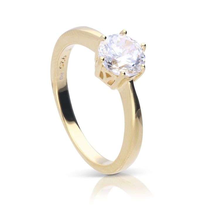 Diamonfire Six Claw Carat Ring | Sterling Silver Zirconia Solitaire