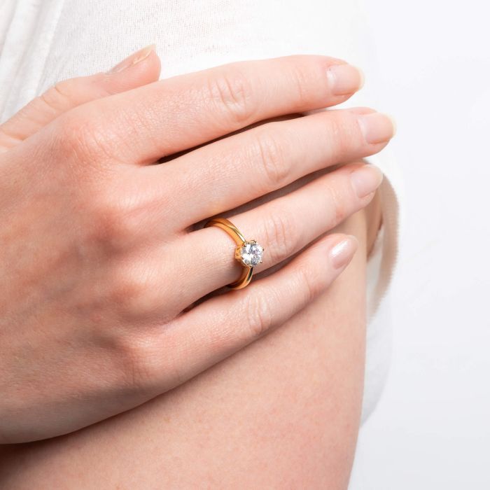 Diamonfire Six Claw Carat Ring | Sterling Silver Zirconia Solitaire