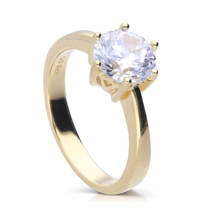 Diamonfire Six Claw Carat Ring | Sterling Silver Zirconia Solitaire
