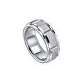 Gecko Jewellery Step Edge Stainless Steel Spinner Ring for Men