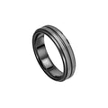 Gecko Jewellery Black Stripe Tungsten Ring – Brushed Matte Finish