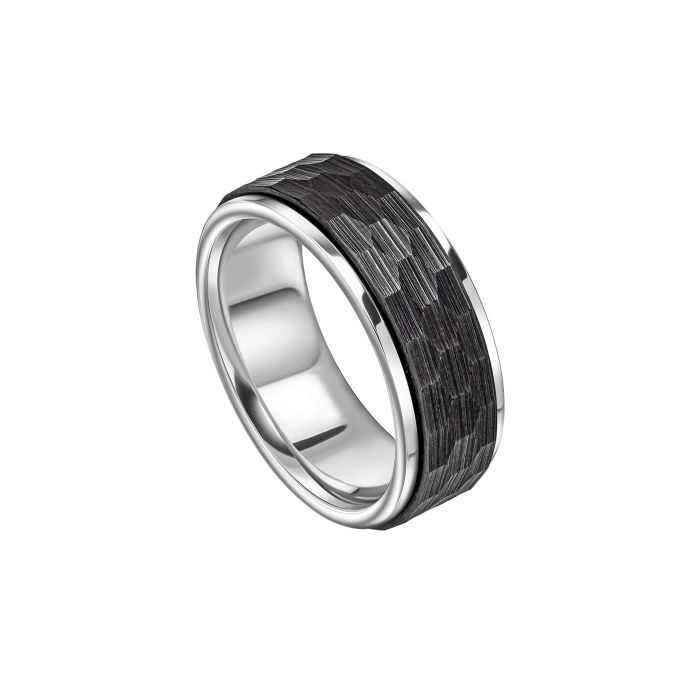 Stainless Steel Faceted Spinner Ring by Gecko Jewellery Retail