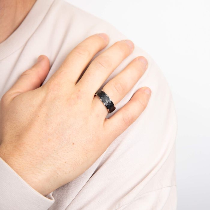 Stainless Steel Faceted Spinner Ring by Gecko Jewellery Retail