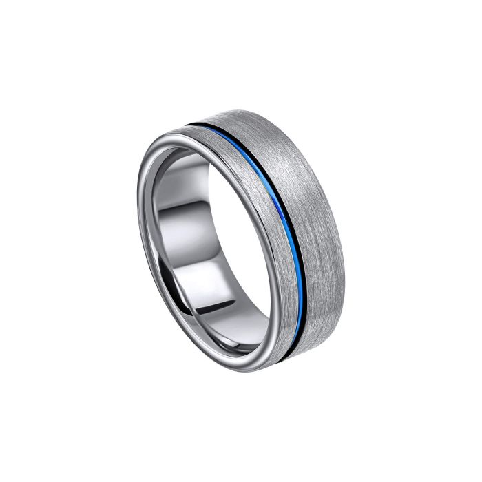 Gecko Jewellery Blue Inlay Tungsten Ring – Durable Modern Wedding Band