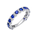 Gecko Jewellery Two Tone Zirconia 3/4 Eternity Ring in Sterling Silver
