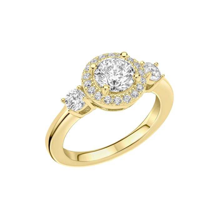 Diamonfire Halo Trilogy Ring | Sterling Silver Zirconia Jewellery