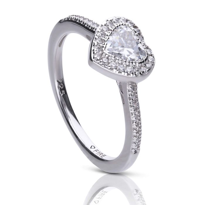 Diamonfire Pave Zirconia Heart Ring | Sterling Silver Gecko Jewellery