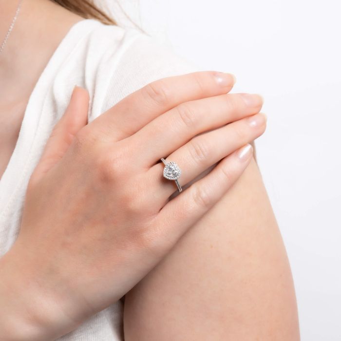 Diamonfire Pave Zirconia Heart Ring | Sterling Silver Gecko Jewellery