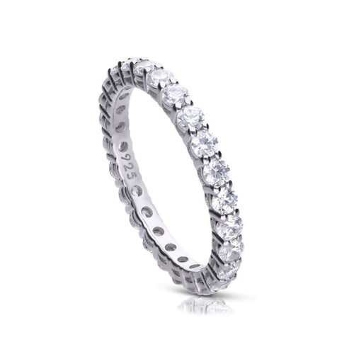 Diamonfire Zirconia Eternity Ring | Sterling Silver Band by Gecko