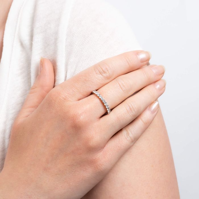 Diamonfire Zirconia Eternity Ring | Sterling Silver Band by Gecko