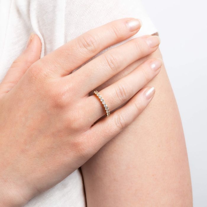 Diamonfire Zirconia Eternity Ring | Sterling Silver Band by Gecko