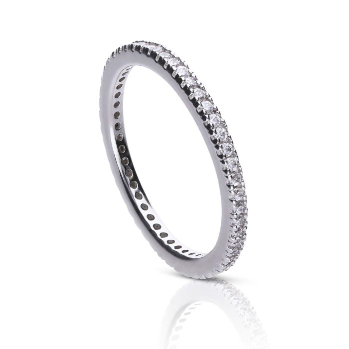 Diamonfire Micro Zirconia Eternity Ring | Sterling Silver Band
